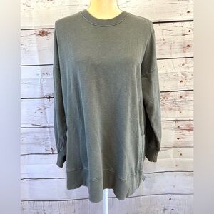 Aerie Woman’s Green Oversized Cotton Cozy Pullover Size Medium